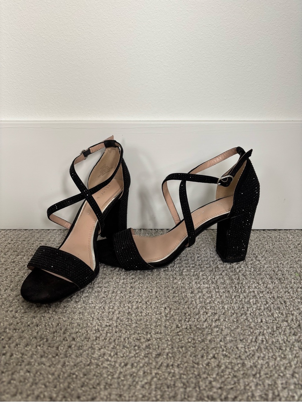 Kelly & Katie black rhinestone heels